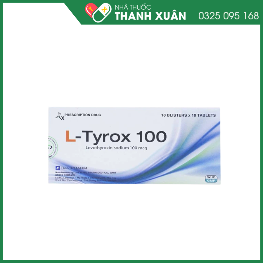 Thuốc L-Tyrox 100 DaviPharm điều trị hội chứng suy giáp